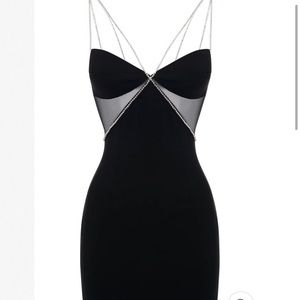 Black Beverly Hills Heiress Diamanté strap dress